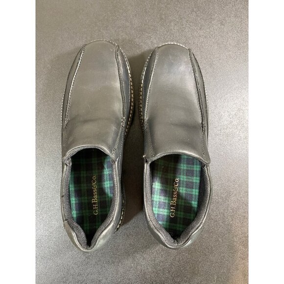 G.H. Bass Slip On Black Leather Loafers Shoes Mens 7 D Womens 9 D Academia - Picture 6 of 9